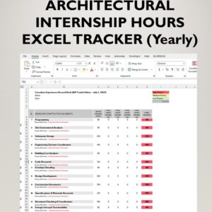 Architectural Internship Hours Excel Tracker - Yearly